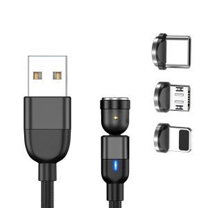 USB 540 Degrees Magnetic Fast Charging Cable 3 in 1