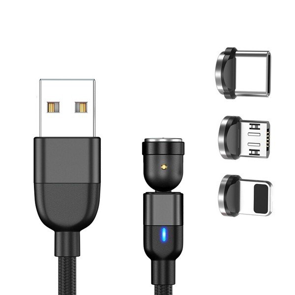 USB 540 Degrees Magnetic Fast Charging Cable 3 in 1